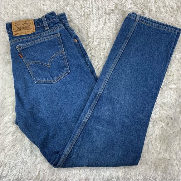 Vintage Orange Tab Levis 505 Medium Wash 36 x 34 - Picture 1 of 6